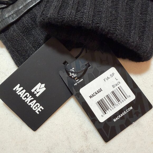 Mackage Cuffed Lined Leather Gloves NWT - TOUCHSCREEN CAPABLE - Picture 3 of 3